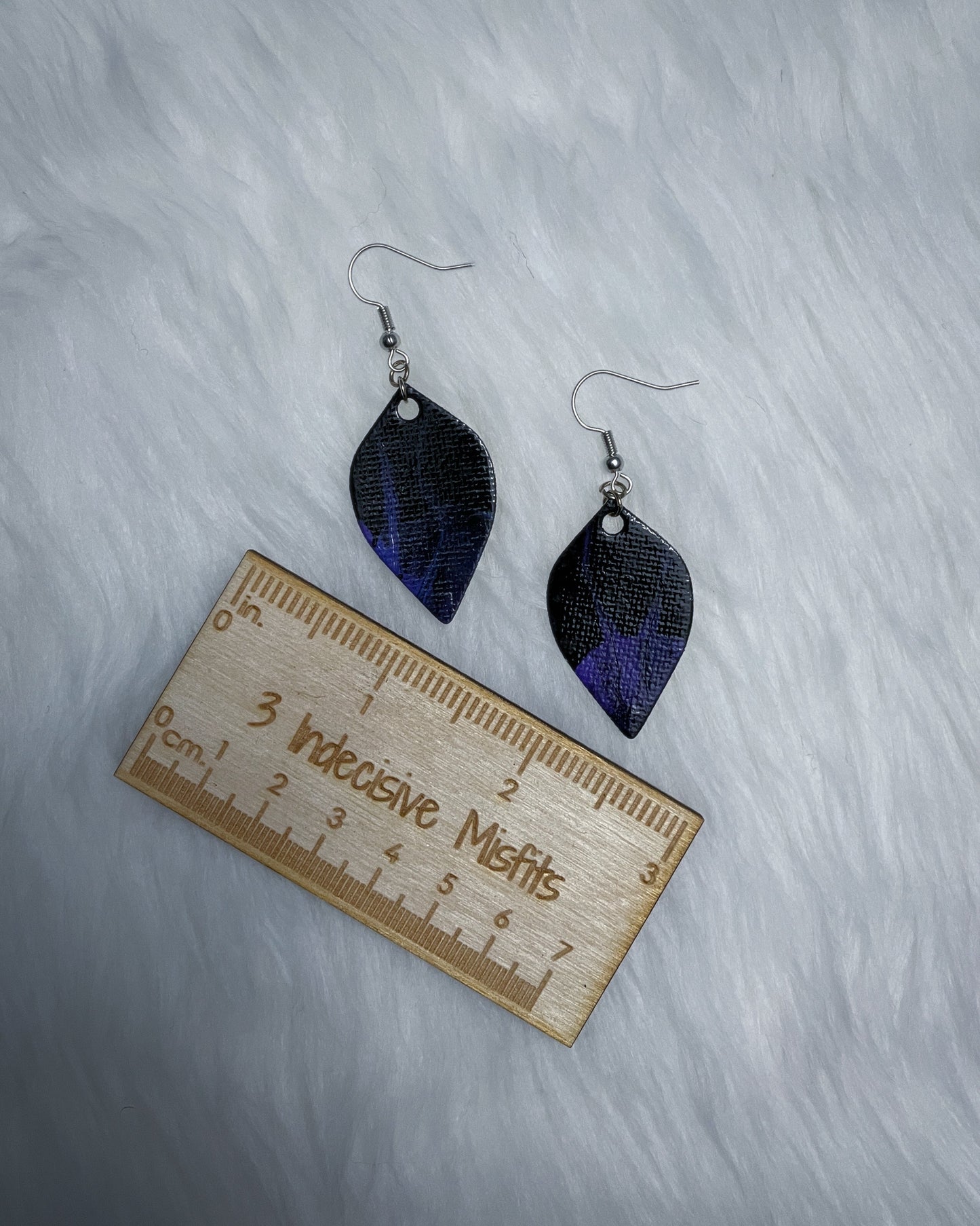 Black & Purple Earrings - Small Petal