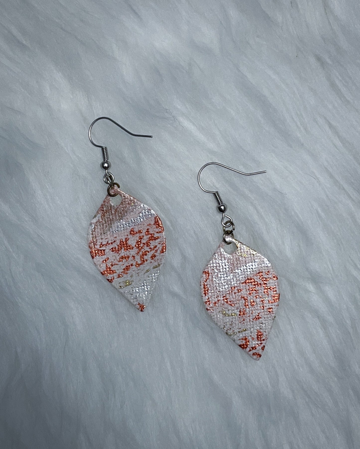 Copper & Silver Earrings - Small Petal